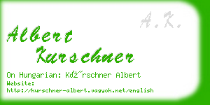 albert kurschner business card